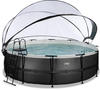 EXIT Swimming Pool Premium Ø 488 x 122 cm schwarz inkl. Sonnendach