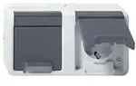 Gira IP 44 SCHUKO-Doppelsteckdose - waagerecht (grau)