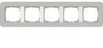 Gira E3 Abdeckrahmen 5-fach, Grau Soft-Touch / Reinwei&szlig; gl&auml;nzend