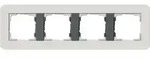 Gira E3 Abdeckrahmen 4-fach, Hellgrau Soft-Touch / Anthrazit