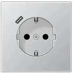 JungSCHUKO-Steckdose mit USB-Ladeger&auml;t Typ C (Aluminium)