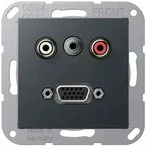 Jung Multimedia-Einsatz Cinch Audio / Miniklinke 3,5 mm / VGA (anthrazit matt)