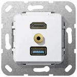 Gira Einsatz HDMITM &bdquo;High Speed with Ethernet&rdquo; , USB Typ A und Miniklinke...