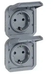 Legrand Plexo New Einsatz 2fach vorverdrahtete Schutzkontakt-Steckdose vertikal,