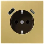 JungSCHUKO-Steckdose mit USB-Ladeger&auml;t Typ C+A (Messing Classic)