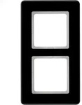 Berker Abdeckrahmen Q.7, 2-fach (Glas, schwarz)
