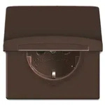SCHUKO&reg;Steckdosen-Einsatz mit Klappdeckel (braun)