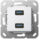 Gira Einsatz USB 3.0 Typ A 2fach Gender Changer (reinwei&szlig;, gl&auml;nzend)
