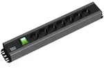 Bachmann 19 Zoll Steckdosenleiste 7-fach, mit Schalter, 2m Zuleitung mit