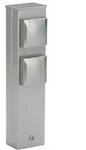 Albert Steckdosens&auml;ule, 2 Schuko-Steckdosen, Edelstahl, IP44