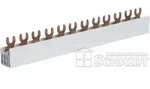 Hager KDN 363 A, Phasenschiene 3polig, 12 Platzeinheiten, 10mm2