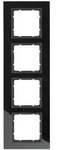 Berker Abdeckrahmen B.7 Glas, 4-fach (schwarz)