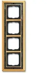 Busch-Jaeger Abdeckrahmen Busch-dynasty&reg;, 4-fach (Messing poliert, Dekor, anthrazit)