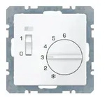 Berker Raumtemperaturregler 230V mit &Ouml;ffner (polarwei&szlig;, samt)