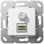 Gira Einsatz Modular Jack RJ45 Cat. 6A 10 GB Ethernet und SAT-F Buchse Gender...