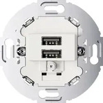 Berker USB Ladesteckdose 230 V, 2fach, 3.0A, runder Tragring, polarwei&szlig; matt