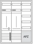 Hager Komplettschrank ZB333U25N, 2 Z&auml;hlerfelder, 1 Verteilerfeld, APZ