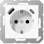 JungSCHUKO-Steckdose mit USB-Ladeger&auml;t Typ C+A (alpinwei&szlig;)