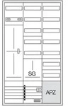Hager Komplettschrank ZB533M28C, 2 Z&auml;hlerpl&auml;tze, 1 SG, 1 Verteilerfeld, APZ, ESA,