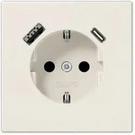 JungSCHUKO-Steckdose mit USB-Ladeger&auml;t Typ C+A (wei&szlig;)