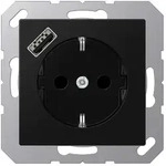 Jung SCHUKO-Steckdose mit USB-Ladeger&auml;t Typ A (graphitschwarz matt)