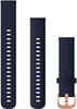 Schnellwechsel-Armband 18mm Silikon-Marineblau/Rosegold