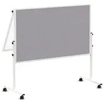 MAUL Moderationstafel MAULsolid Standfu&szlig; Rollen 56 x 129 x 193.5 cm wei&szlig; grau