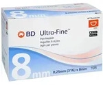 BD Ultra-fine Pen-nadeln 8 mm 31 G 0,25 105 St