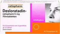 PZN-DE 15397598, Desloratadin-ratiopharm 5 mg Filmtabletten 20 St, Grundpreis:...
