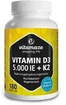 Vitamin D3 K2 5000 I.E./100 &mu;g hochdosiert 180 St