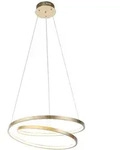 LED-Pendelleuchte gold geschwungener Leuchtring, Dimmfunktion, modern
