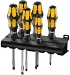 Wera 932 S/6 Schraubendrehersatz Kraftform Der Schraubmei&szlig;el + Rack, 6-teilig