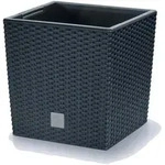 Prosperplast Blumentopf Blumenk&uuml;bel Anthrazit mit Pflanzeinsatz, Kunststoff