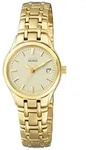 Citizen Damen Armbanduhr EW1262-55P Eco Drive Elegance Edelstahl Goldplattiert
