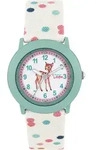 Prinzessin Lillifee M&auml;dchen Armbanduhr 2038626 Textilband Rehkitz gr&uuml;n