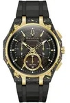 Bulova Herren Armbanduhr 98A328 Curv Chronograph schwarz-goldfarben Jubil&auml;umsedi...