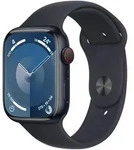 Apple Watch Series 9 [GPS + Cellular, inkl. Sportarmband M/L mitternacht] 45mm