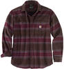 Carhartt Hemdjacke Hamilton Fleece Lined Shirt 104913 - dark brown stripe - XL