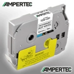 Ampertec P-Touch Band kompatibel zu TZe-231 schwarz auf wei&szlig; 12mm / 8m...