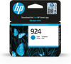 HP 4K0U3NE, HP Tinte 4K0U3NE 924 cyan 400 A4-Seiten