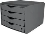 Helit Schubladenbox m.Auszugssperre 4 Schubl.lichtgrau H215xB265xT332mm H6429582