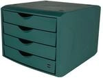 Helit Schubladenbox m.Auszugssperre 4 Schubl.gr&uuml;n H215xB265xT332mm H6429552