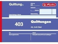 Herlitz Quittungsblock 403 886614 A6 quer Blaupapier 2x50Blatt 114030200