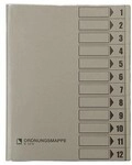 Bene Ordnungsmappe 83800GR DIN A4 12F&auml;cher grau 127032780