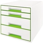 Leitz Schubladenbox WOW CUBE 52132044 4Schubf&auml;cher wei&szlig;/gr&uuml;n 127213668