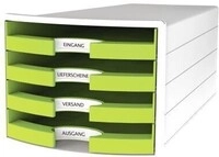 Han Schubladenbox IMPULS 1013-50 DIN A4/C4 4F&auml;cher offen ws/le 127009365