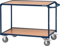 Tecwerk Tischwagen 2 Ladefl&auml;chen L850xB500mm saphirblau Trgf.300kg B&uuml;gel