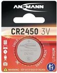 10 Stk. Ansmann Knopfzelle 3 V 620 mAh CR2450 24,5x5mm 1 St./Bl. 5020112