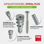 50 Stk. TOX-D&uuml;bel-Techn. Gipskartond&uuml;bel SpiralPlus 37-4 + Schraube KT