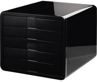 Han Schubladenbox i-Box 1551-13 DIN C4 5Schubf&auml;cher schwarz 127108090